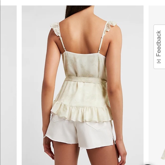 NWT- Satin Ruffle wrap cami - Picture 2 of 5